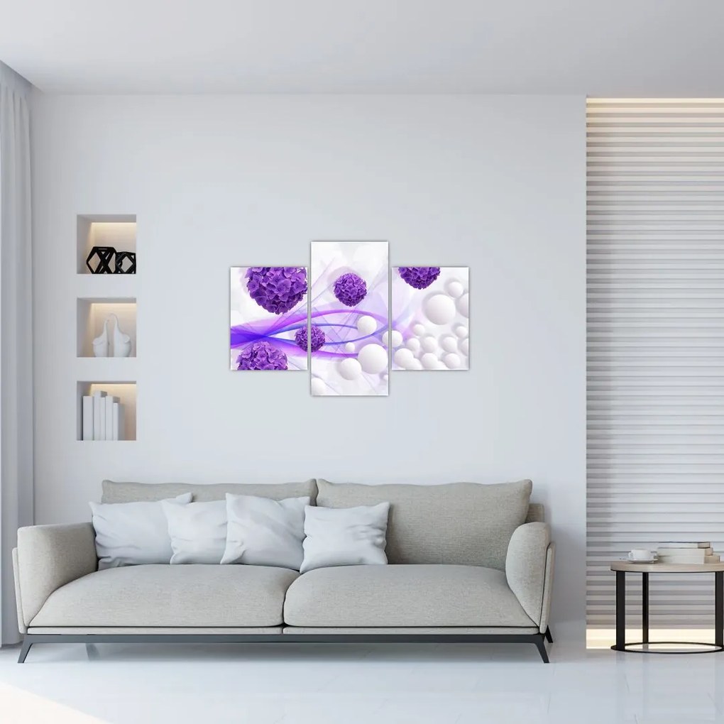 Obraz - Bilă, bile mici, flori (90x60 cm)