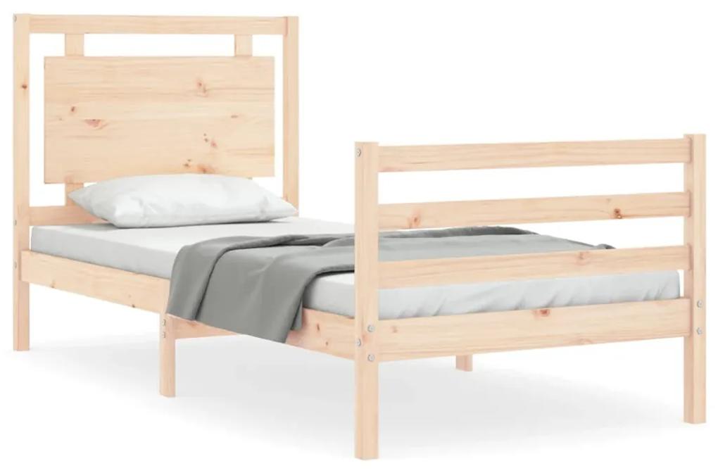 3194041 vidaXL Cadru de pat cu tăblie, 100x200 cm, lemn masiv
