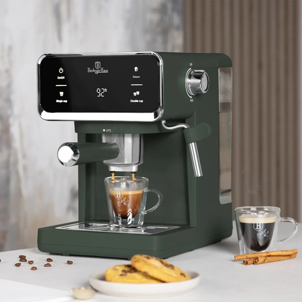 Espressor digital 3 in 1 Matte Green Berlinger Haus BH/9850
