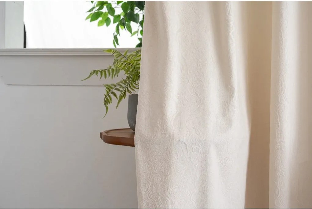 Draperie opaca DUNES VELVET 140x250 cm, crem Agatat: Inele metalice