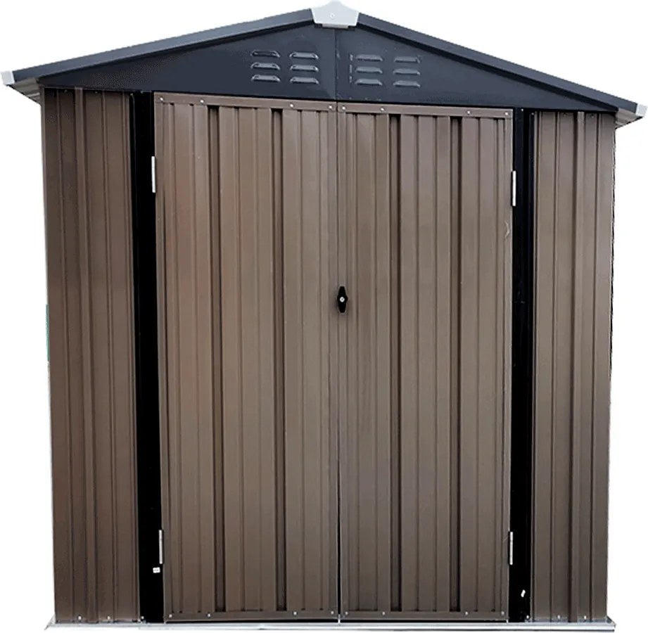 Depozit grădină pentru scule din tablă, maro / antracit, 2x1,3 m, RADOL