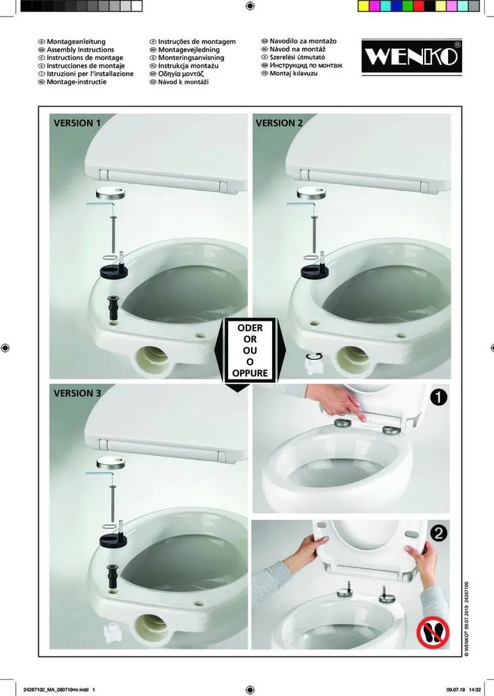 Capac WC 36,5 x 45 cm Easy-Close (cu închidere automată) Sereno – Wenko