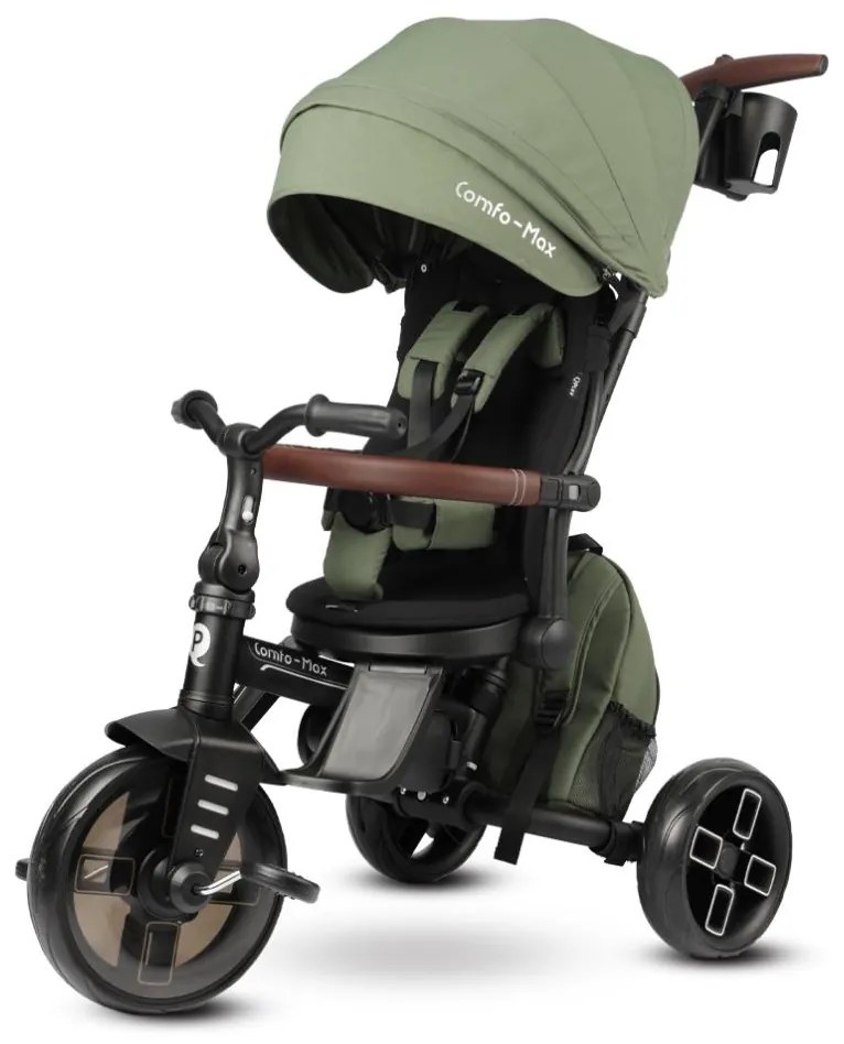 QPlay - Tricicletă pentru copii 7în1 COMFO MAX, verde