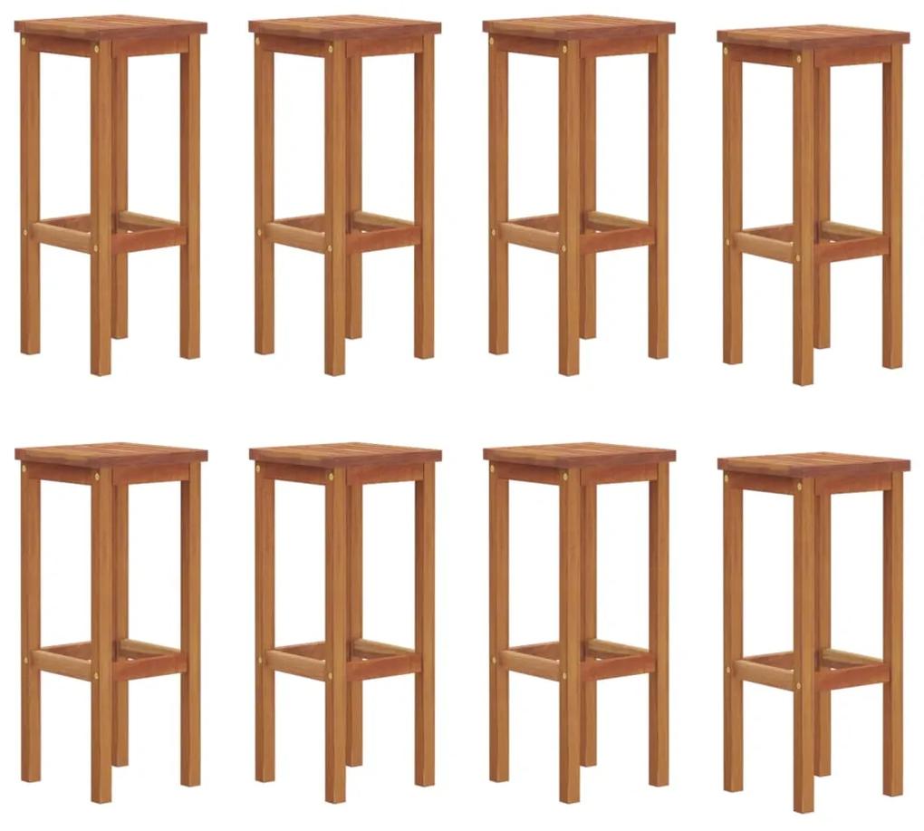 Set mobilier de bar de gradina, 9 piese, lemn masiv de acacia Lungime masa 150 cm, Taburete de bar cu sezut patrat, 9