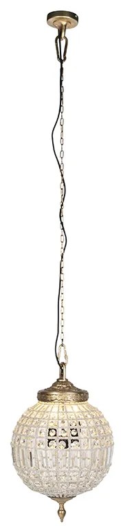 Lampă suspendată Art Deco cu cristal și aur 35 cm - Kasbah