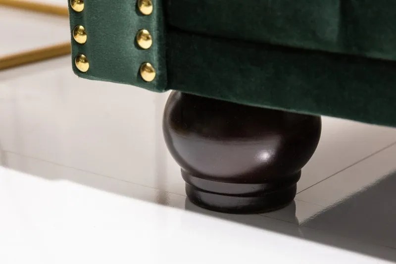 Canapea clasica stil englezesc Chesterfield II 3 locuri, verde