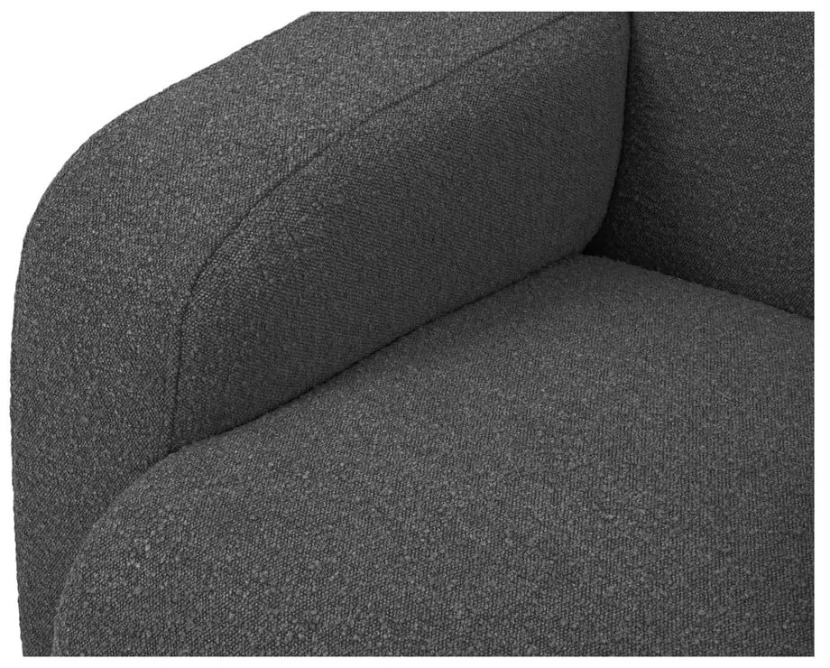 Colțar gri închis cu tapițerie din stofă bouclé (colț dreapta) Molino – Micadoni Home