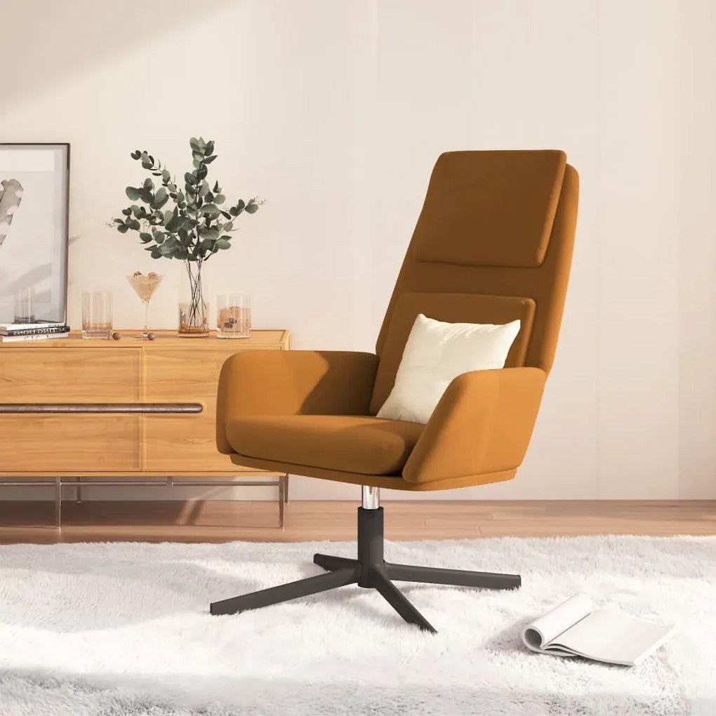 341348 vidaXL Scaun de relaxare, maro, catifea