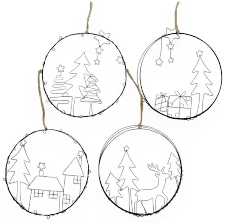 Set 4 decorațiuni de Crăciun Boltze Gerda