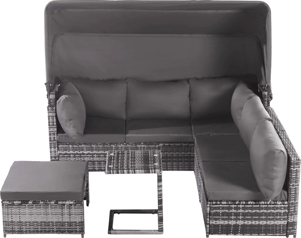 Set de mobilier de grădină din ratan, Gri | Aosom Romania