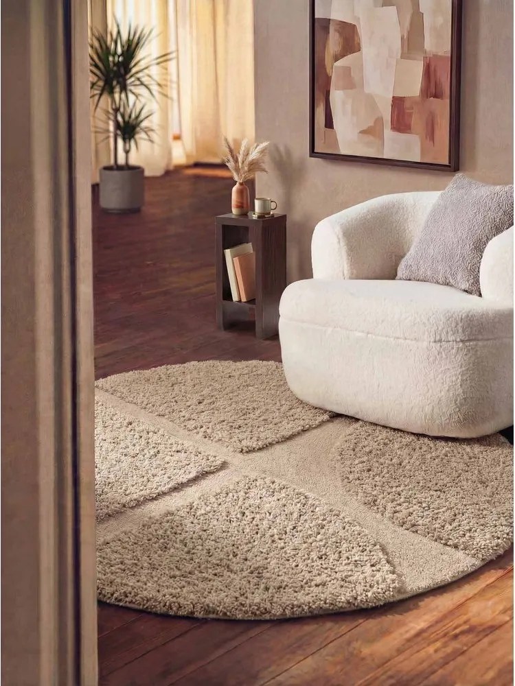 Covor bej țesut manual rotund ø 200 cm Lambeth Jasper – Ted Baker