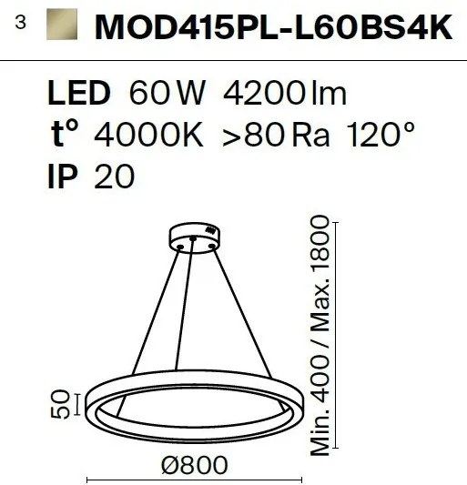 Lustra LED design modern Saturno alama 80cm