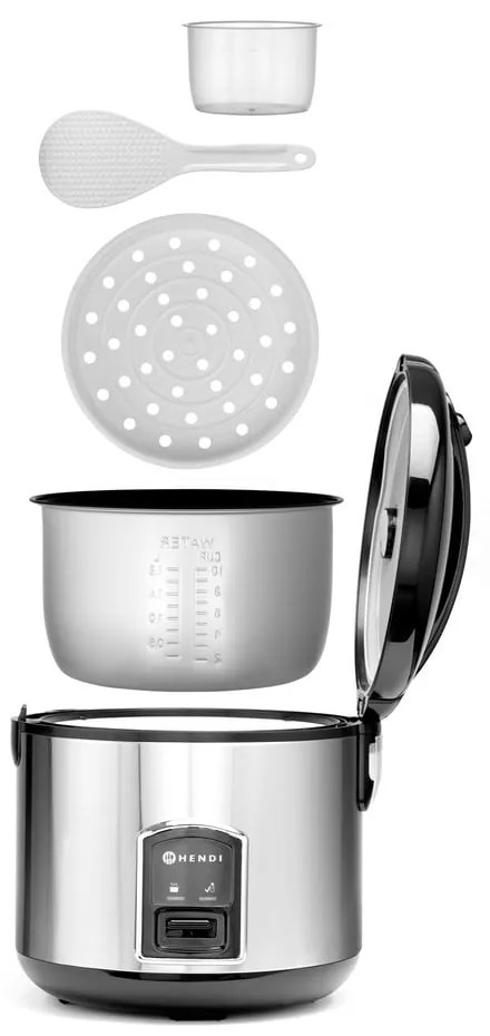 Aparat de gătit orez negru/argintiu – Hendi