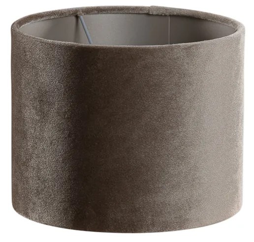 Abajur rotund din velur taupe 18/18/14