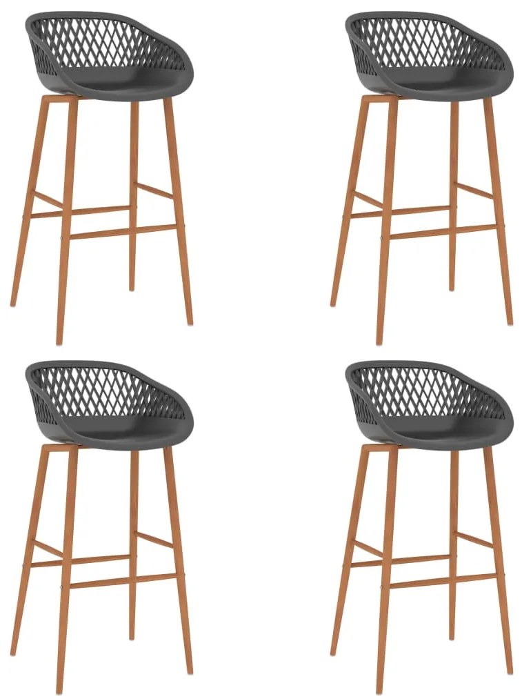 Set mobilier de bar, 5 piese, alb si gri Alb si gri, 5