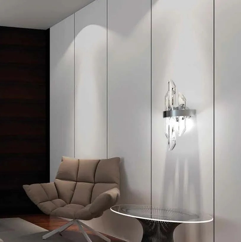 Aplica LED moderna Vision design LUX cristal QUARTZ 01