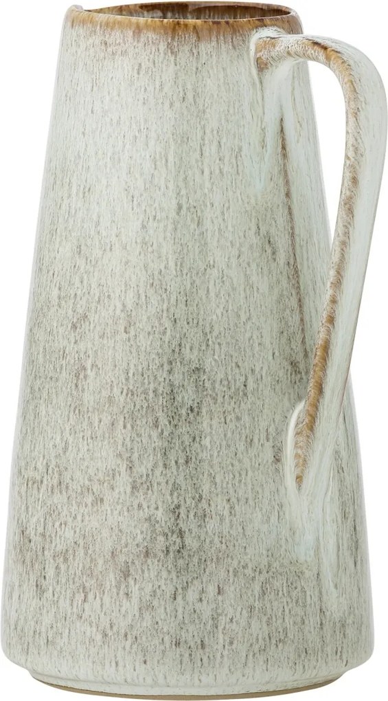 Carafă din ceramică artizanală natur cu finisaj texturat în tonuri de bej și maro, 1500 ml, 13×24 cm, „Fleur"