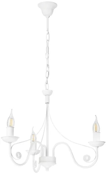 Lustră pe lanț DONATO 3xE14/40W/230V alb