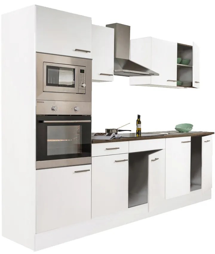 Mobilă de bucătărie Yorki 270 cu corp alb și față alb satinat