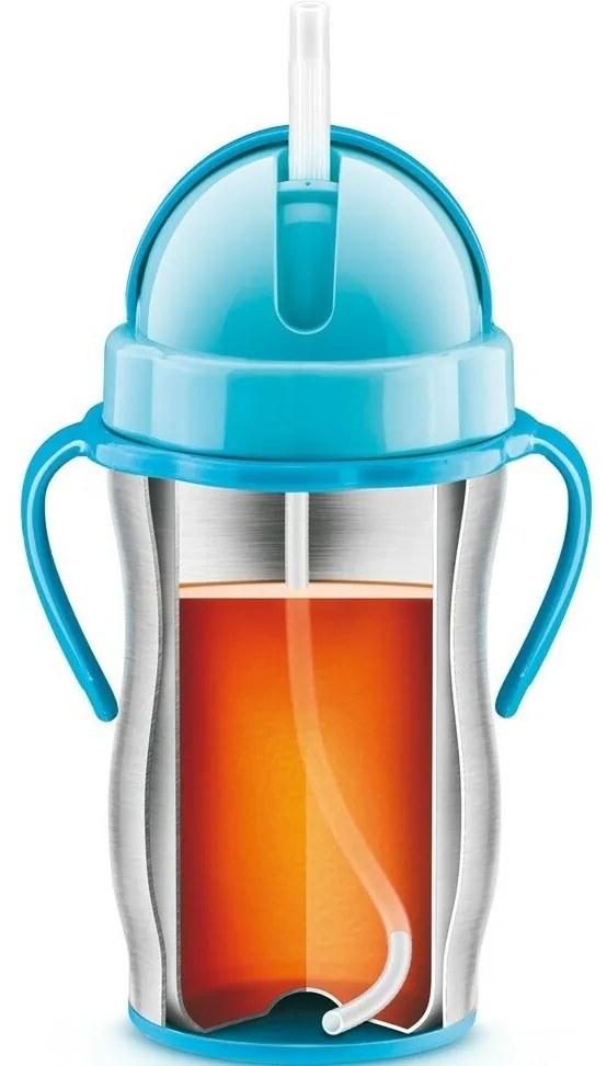 Termos de copii Tescoma BAMBINI, cu pai, albastru