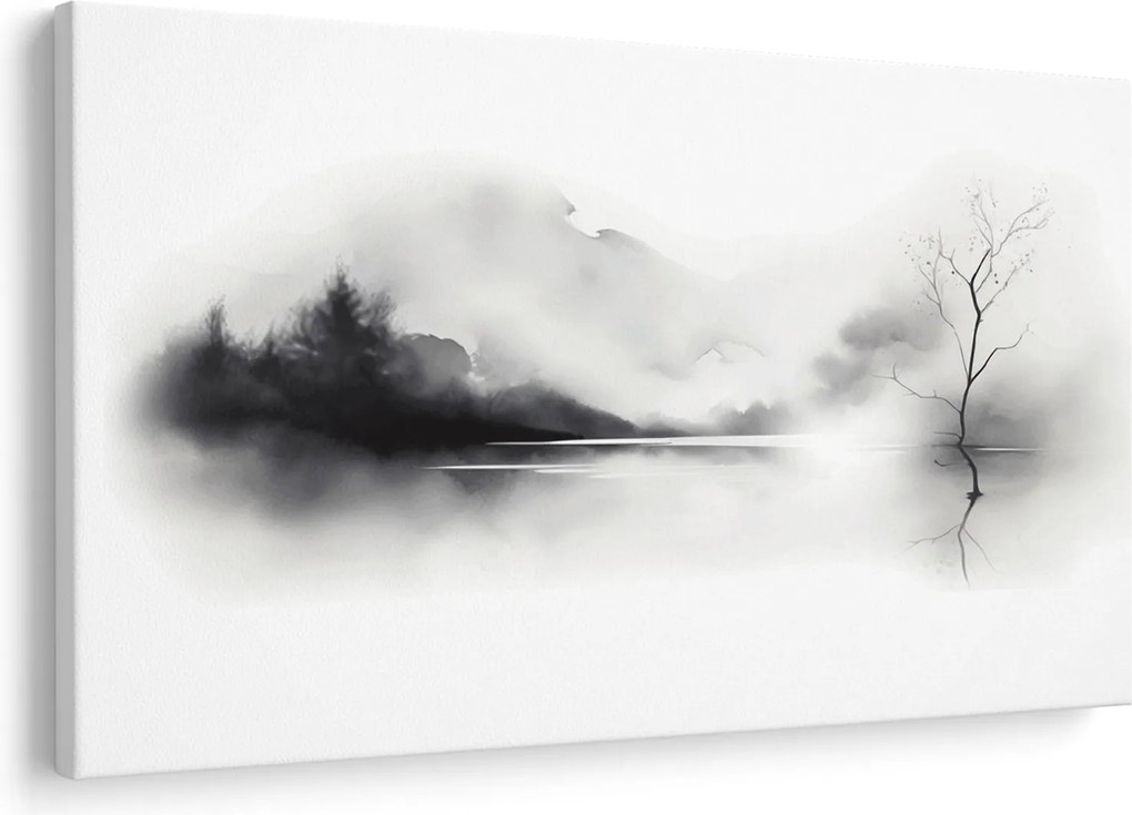Tablou - pictură cu cerneală de peisaj (90x60 cm)