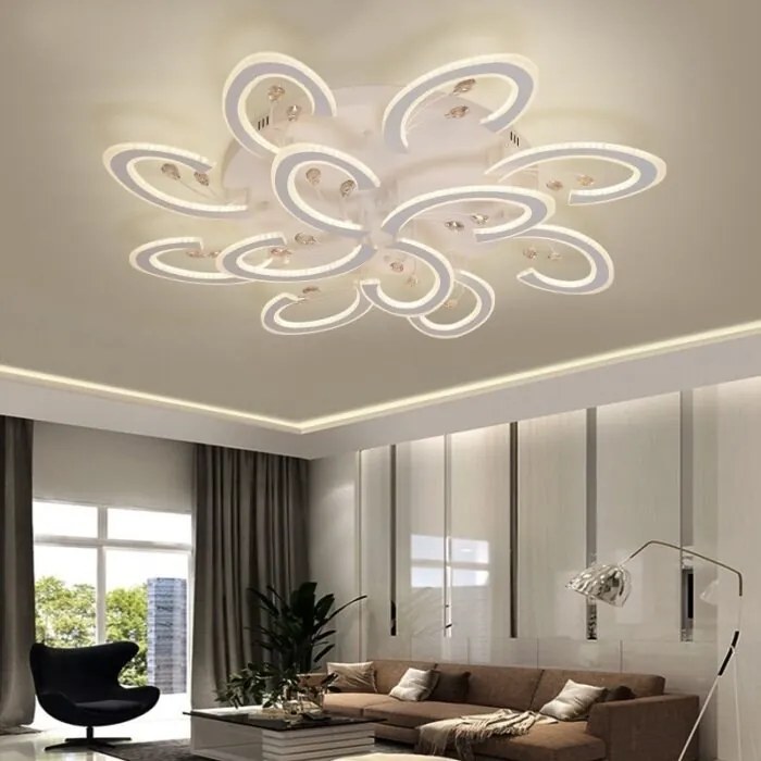 Lustra LED Cu Telecomanda, Elit’s, Esn K53-12,Alb, 280w