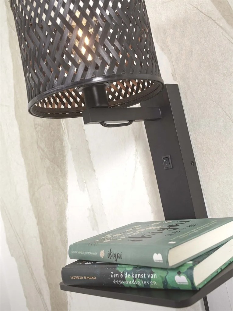 Aplica de perete eco din bambus cu polita Java shelf bl./18x15, bl