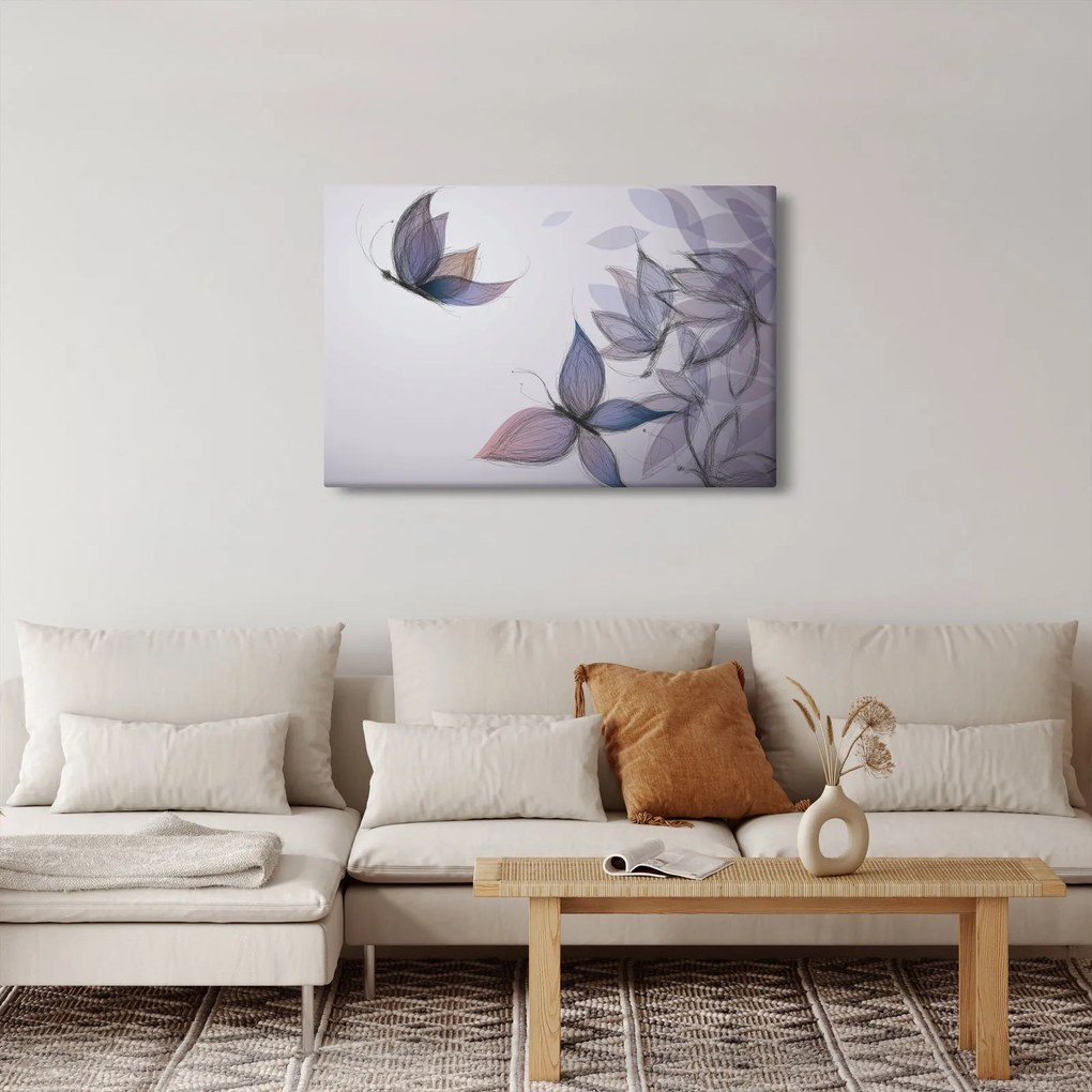 Tablou - Fluturi desenați (90x60 cm)