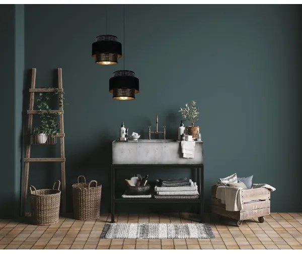 Lustră pe cablu NESS 2xE27/60W/230V d. 30 cm neagră