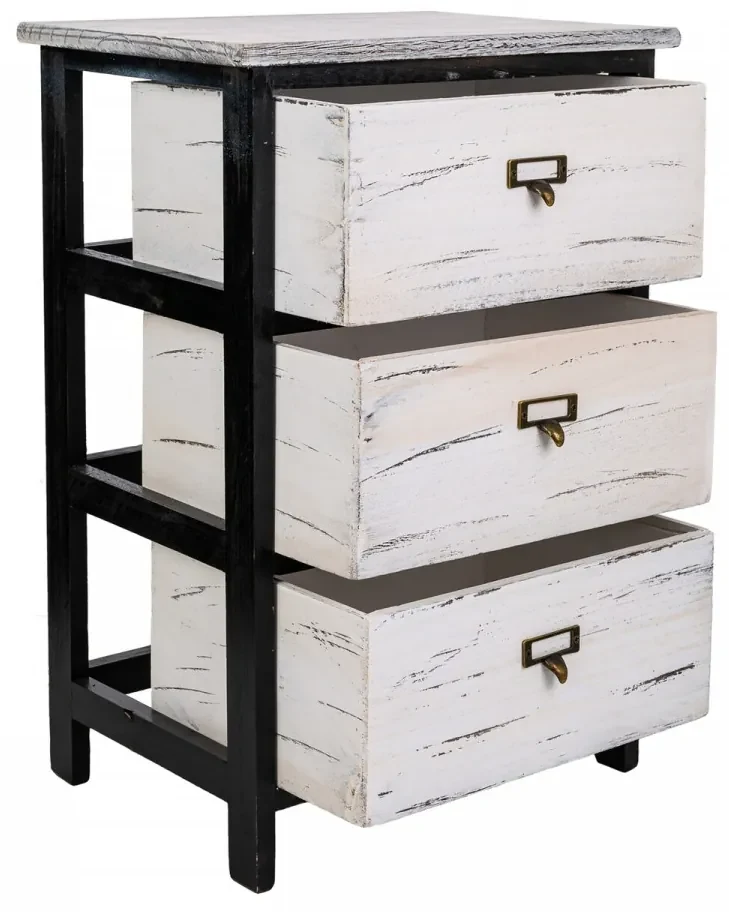 Comoda cu 3 sertare Prier, Creaciones Meng, 40x29x58 cm, lemn de paulownia