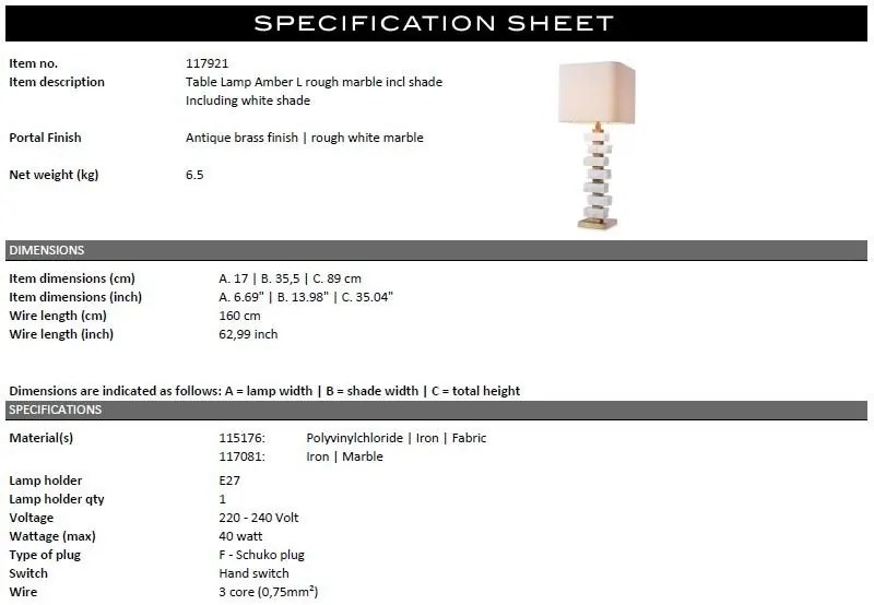 Veioza, lampa de masa design LUX Amber L