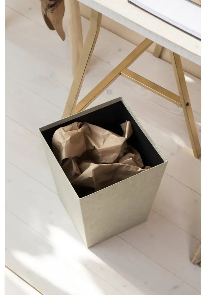 Coș de gunoi bej pentru birou Sofia Canvas Paper Laminate – Bigso