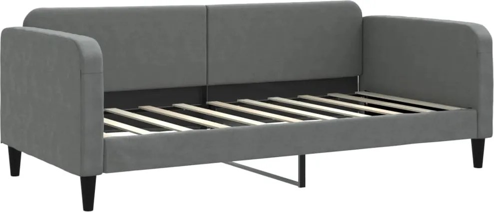 vidaXL Cadru de pat, gri închis, 90x190 cm, material textil