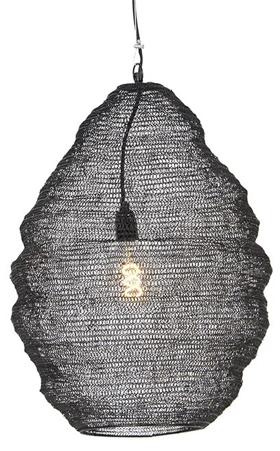 Lampă suspendată orientală neagră 45 cm - Nidum L