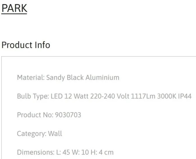 Aplica LED ambientala directionabila pentru baie/exterior IP44 PARK negru