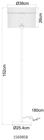 Lampă de podea Globo GORLEY 15698SB, 1xE27/60W/230V