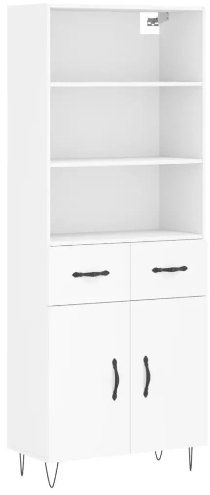 vidaXL Dulap înalt, alb, 69,5x34x180 cm, lemn compozit