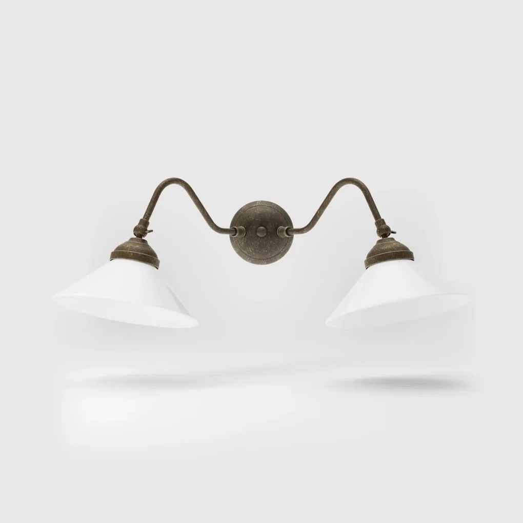 Aplica de perete din alama si sticla design vintage Sofia