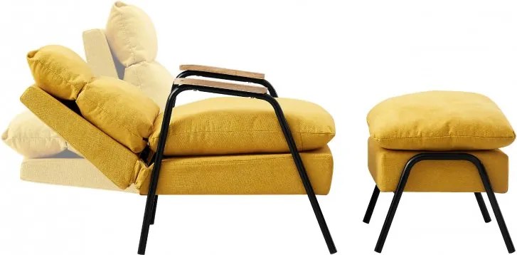 OFERTA Fotoliu reglabil gri deschis BRISTOL cu taburet, a doua calitate