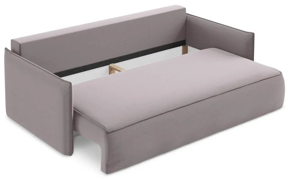 Canapea mov lavandă extensibilă/cu spațiu de depozitare cu tapițerie din catifea 225 cm Hula – Makamii