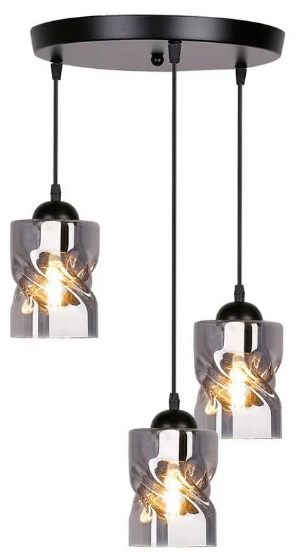 Lustră neagră cu abajur din sticlă Felis – Candellux Lighting