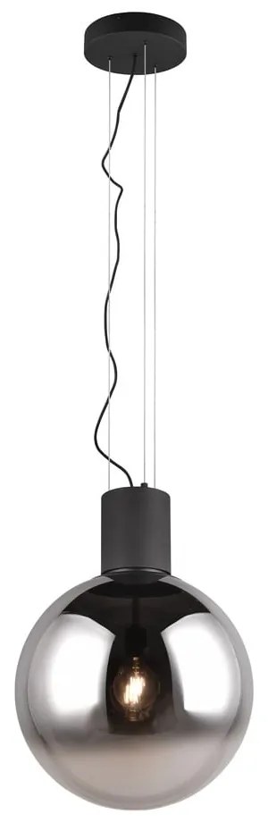 Lustră neagră LED cu abajur din sticlă ø 50 cm Cipallone – CINQUE