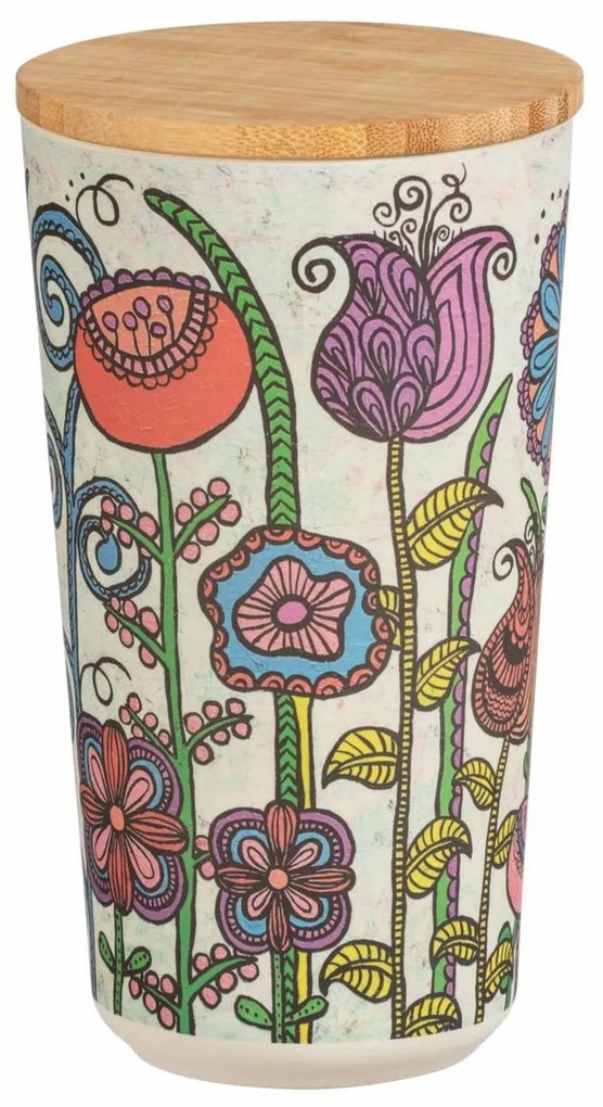 Doză Wenko Flowers, cu capac din bambus, 950 ml, L