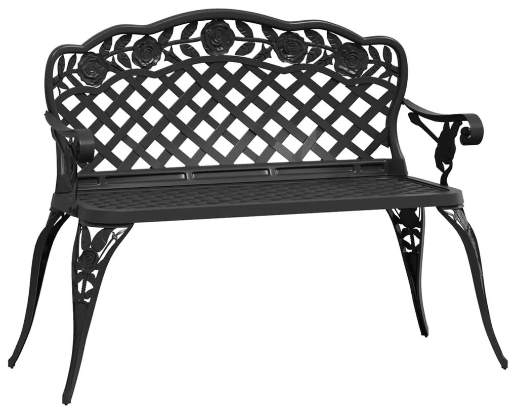 317744 vidaXL Bancă de grădină, negru, 108 cm, aluminiu turnat