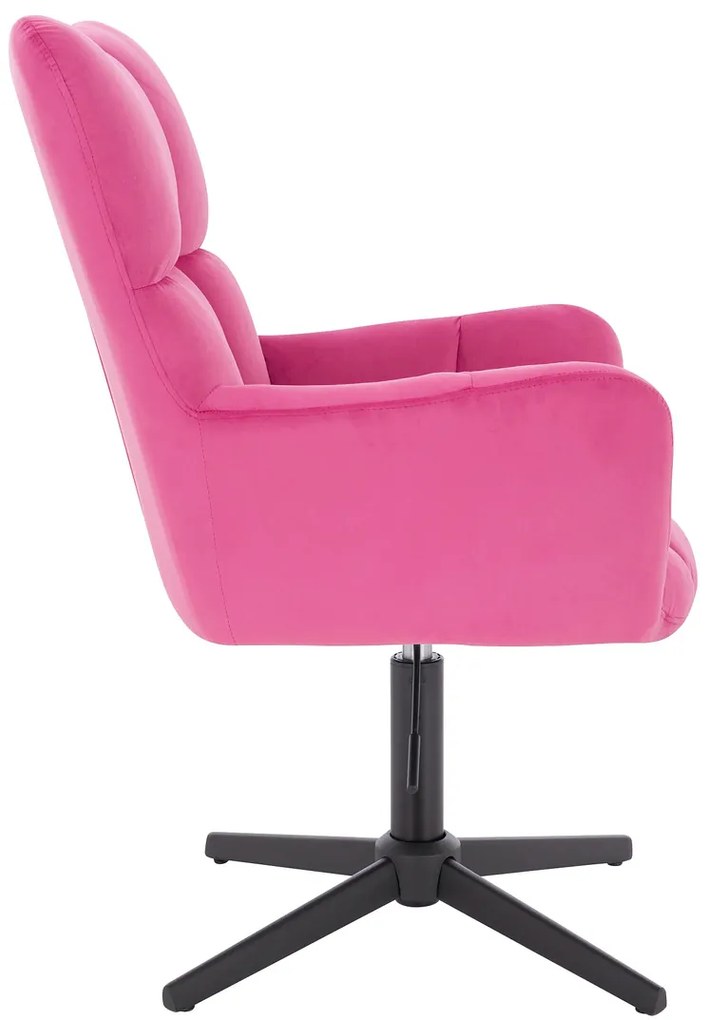 HR650CROSS Roz Catifea Scaun cu Bază Neagră