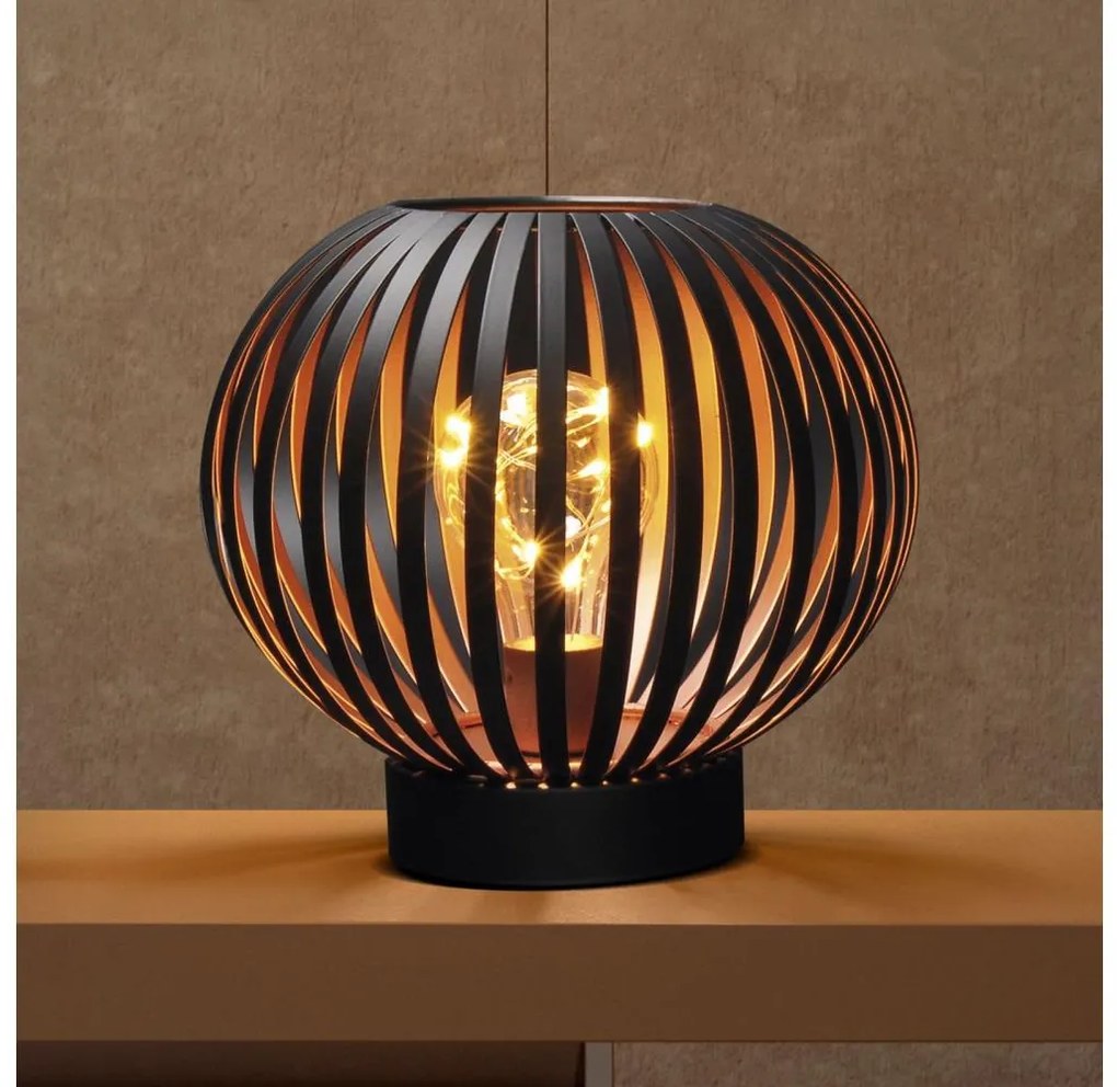 Lampă LED decorativă de masă Solight WO3102 LED/3xAA negru/cupru