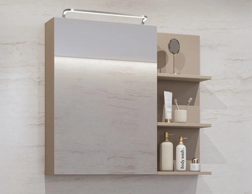 Dulap lemn masiv baie Irvella, 78 × 71 × 18 cm - Crem