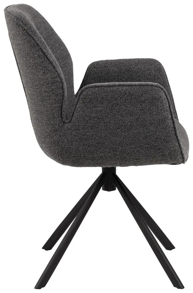 Scaun de sufragerie gri închis tapițat Aura – Actona