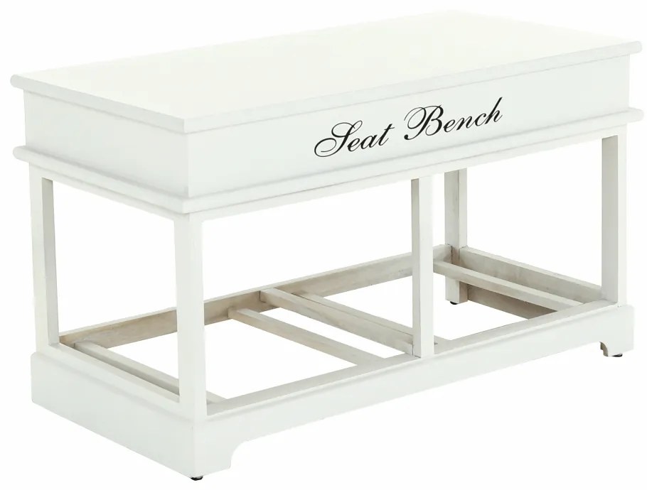 Bancă cu pernă, 2 sertare, alb/gri, SEAT BENCH 2 NEW