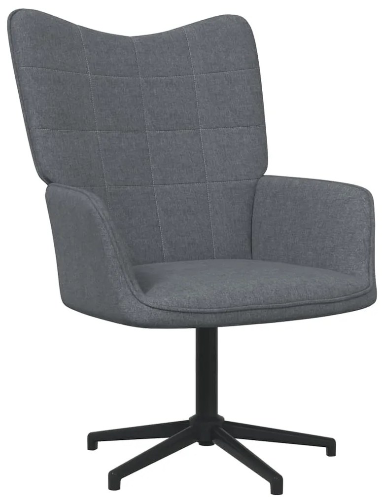 327975 vidaXL Scaun de relaxare cu taburet, gri închis, textil